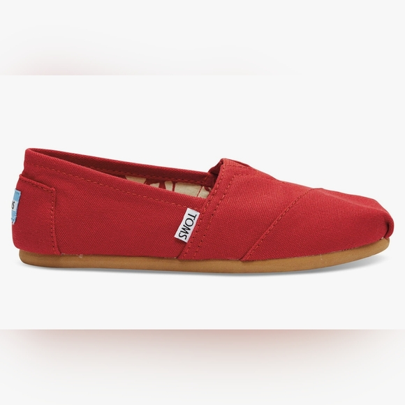 TOMS Red Classic Canvas Slip-On Size 9 Alpargata - Picture 3 of 10
